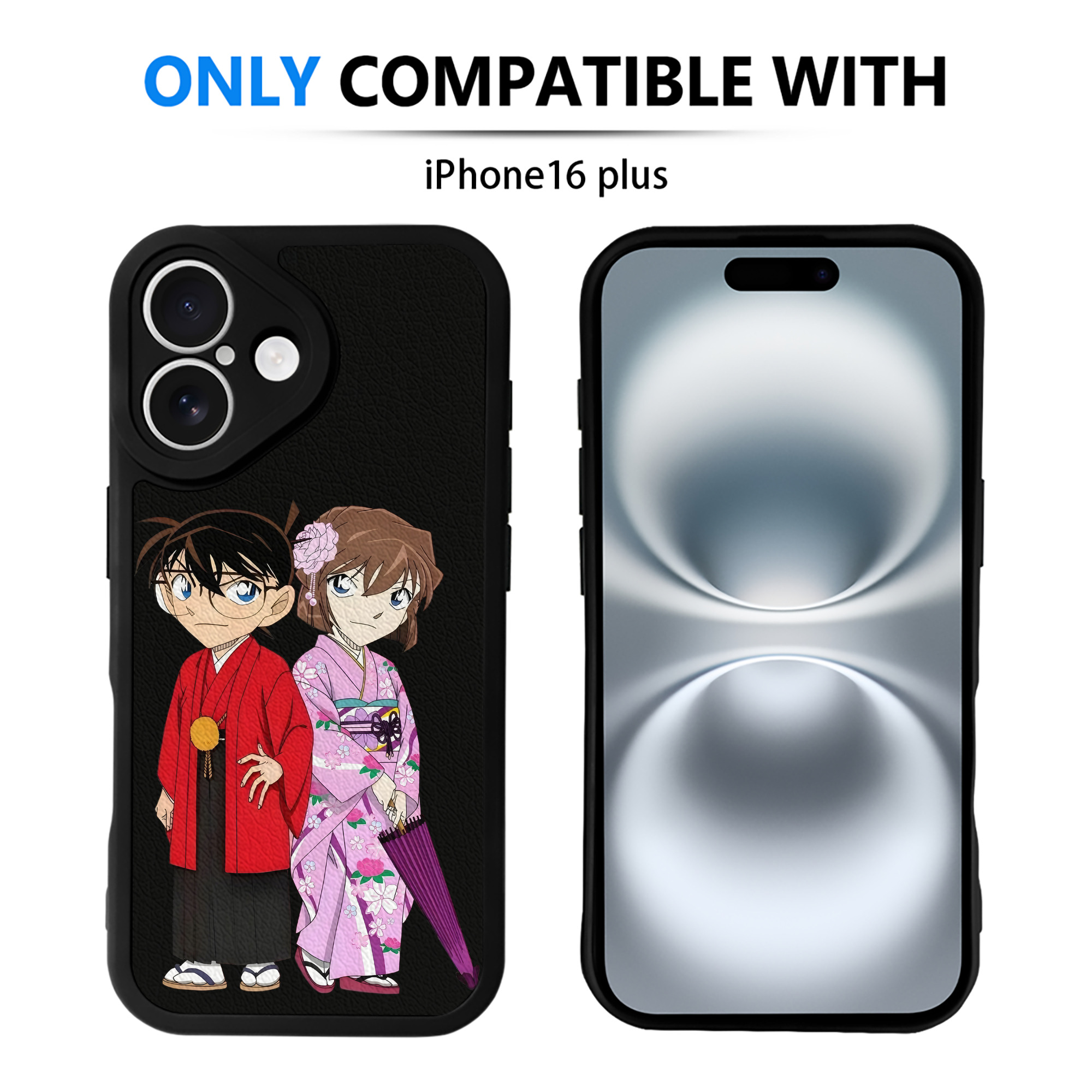 （画像用） 名探偵コナン 江戸川 コナン Detective Conan Conan Edogawa 【iPhone 16シリーズ対応】シリコンスマホケース（レザー調） 材質：シリコン